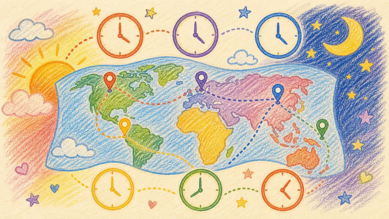 World Clock: Time Difference & Day-Night Map | ROBERIN